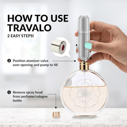 Travalo Bijoux Oval Refillable Perfume Atomizer- Silver