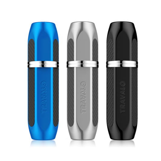 Travalo Vector Perfume Atomizer 3-Pack - Silver, Blue, Black